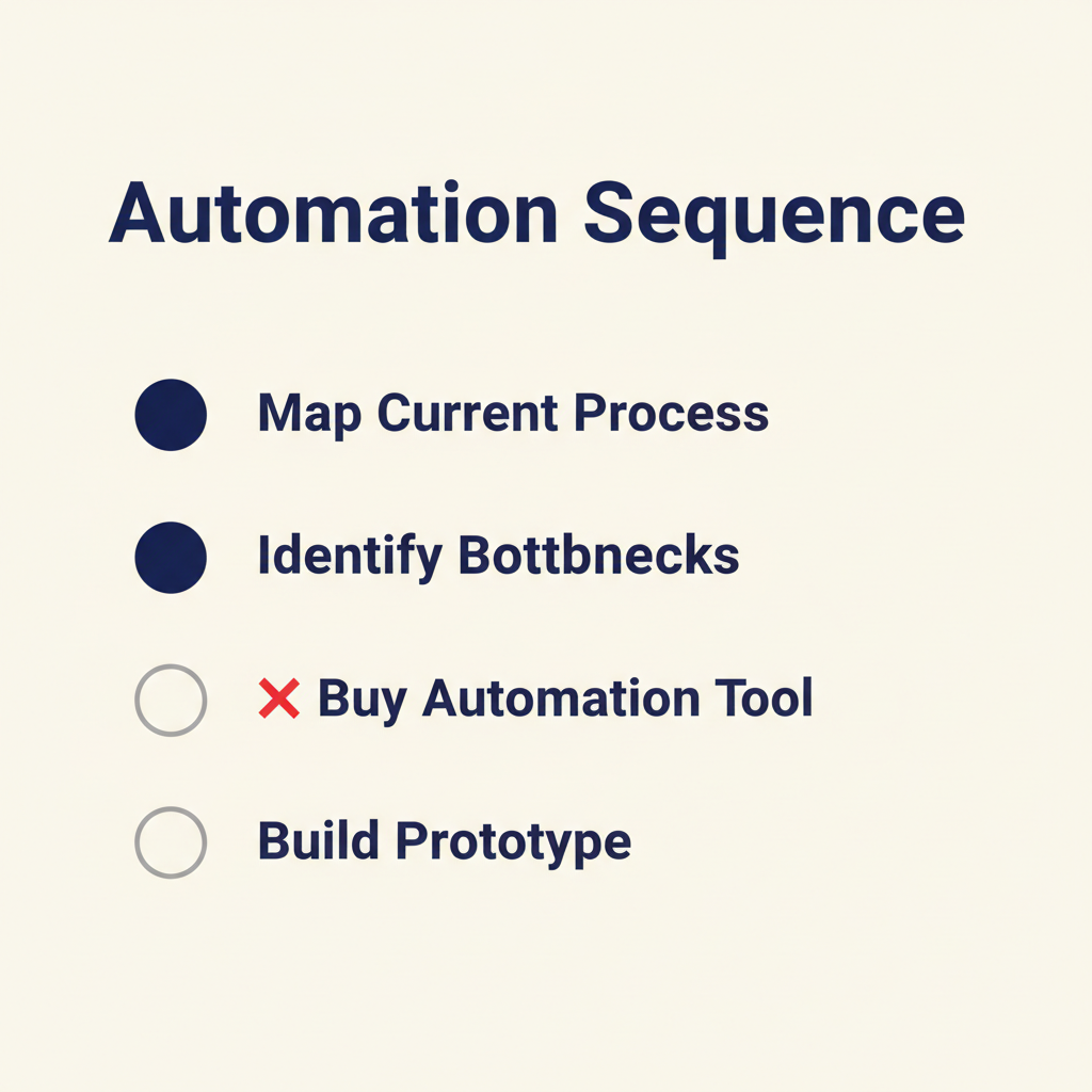 Checklist for automation projects: map process and identify bottlenecks before purchasing tools
